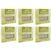 Plantlife vegan hemp 6-pack soap bar front view highlighting gentle exfoliation and moisture.