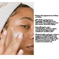 Close-up of Platinum Day Cream texture, silky feel for smooth skin
