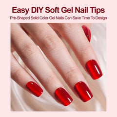 Plauva soft gel nails in short square shape for easy home manicures