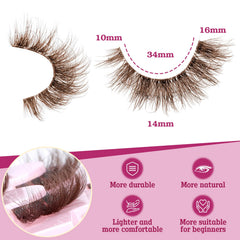 Pleell reusable brown lashes offer easy application and daily versatility.