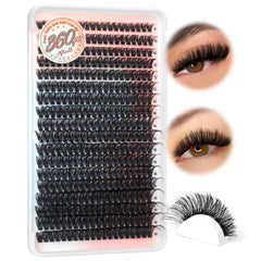 Pleell Lash Clusters 360pcs tray for easy DIY application.