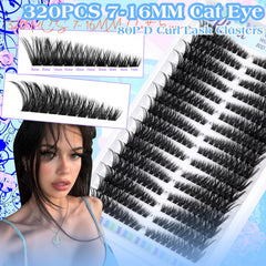 Pleell Lash Clusters Length 7-16mm show versatile cat-eye styling options.