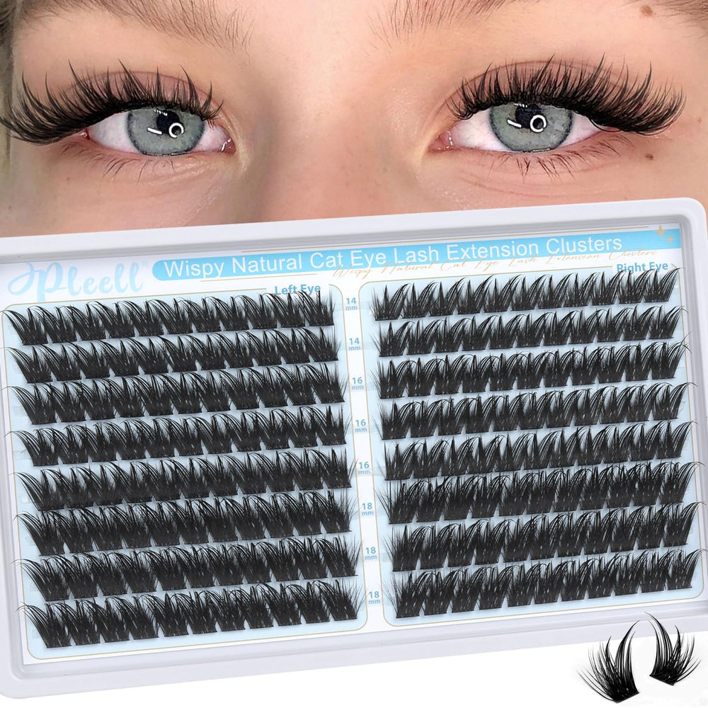 Pleell manga lash clusters spikes left eye for a precise winged-cat look.