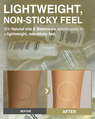 Pleuvoir eight-type hyaluronic acid and ceramides support hydration.