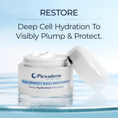 Plexaderm Daily Face Moisturizer application on skin showing smooth texture.