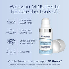 Applying Plexaderm to clean, dry under-eye area for an at-home lift.