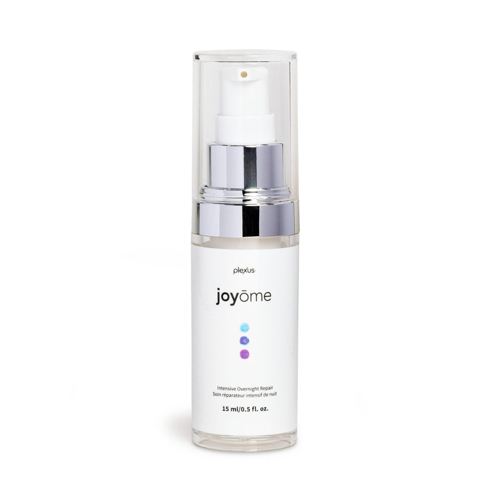 Plexus Joyome Intensive Overnight Repair jar close-up for overnight hydration and wrinkle reduction