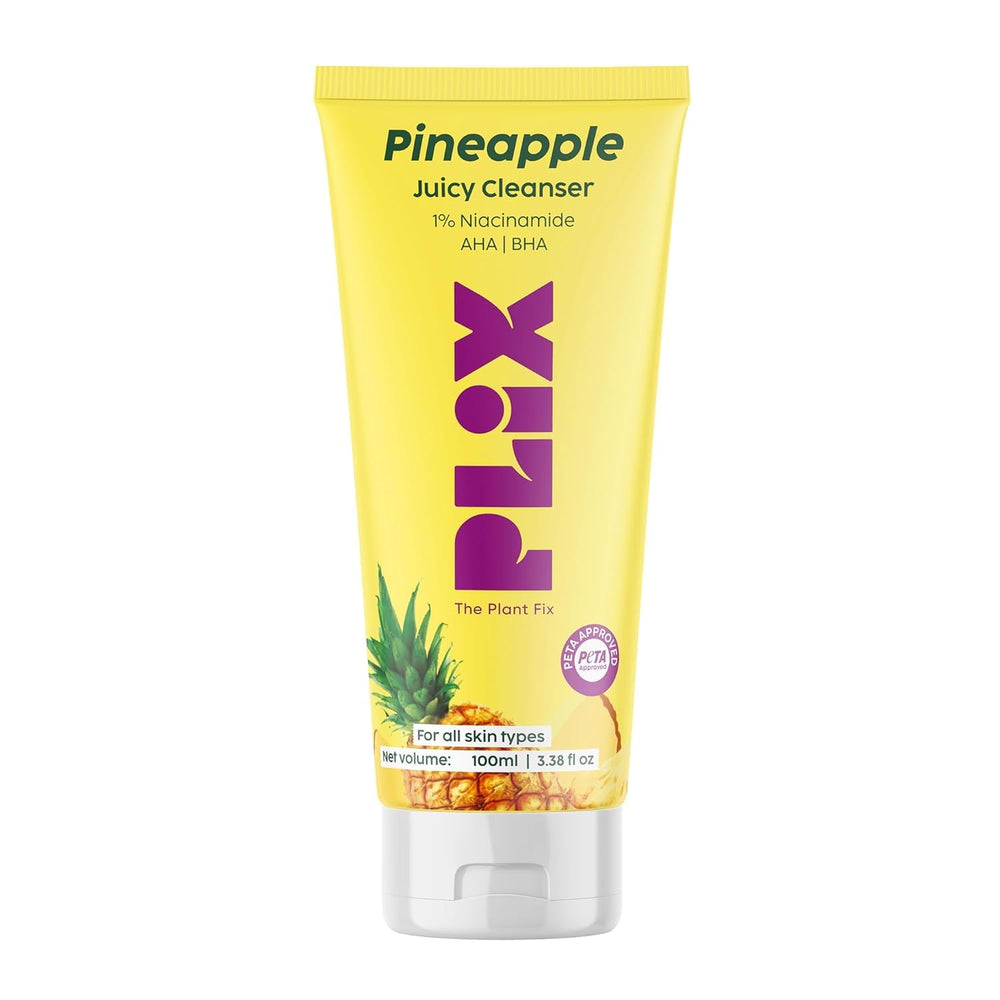 PLIX Pineapple Juicy Facewash bottle front for daily refreshing cleanse.