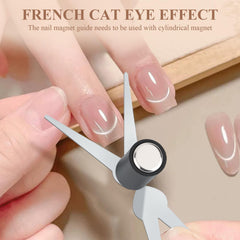 Plman rabbit-shaped guide enabling playful cat-eye nail designs at home.