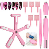 Plman six-in-one nail magnet set with versatile heads for cat eye effects.