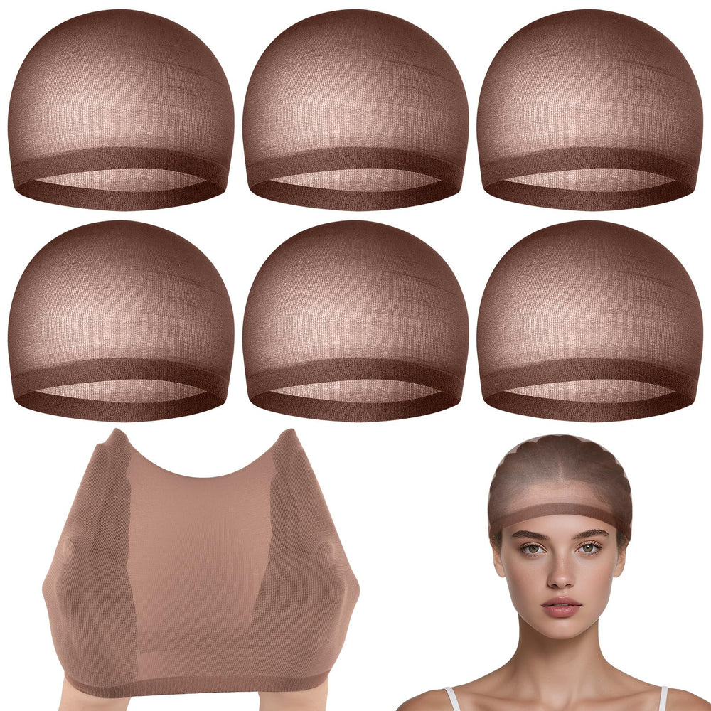 PLULON wig cap 6-pack brown packaging keeps hair neat for daily wear