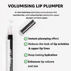 Plump Lab Lip Plumper wand applicator in use for smoother texture