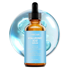 Plus1Herolabs Hyaluronic Serum bottle closeup with dropper for deep hydration.