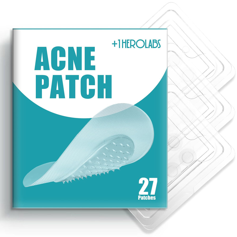 Plus1Herolabs Microdart patch pack front view for discreet blemish care.