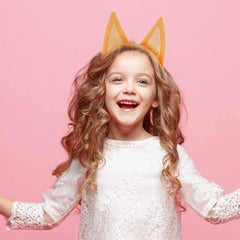PLUSMAYI plush dog ears headband elastic band detail and durability