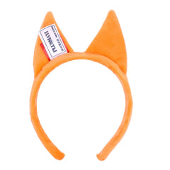 PLUSMAYI plush dog ears headband worn on head with comfortable fit