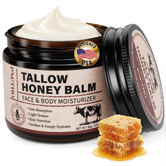 Pnctho beef tallow honey balm jar closeup for deep hydration