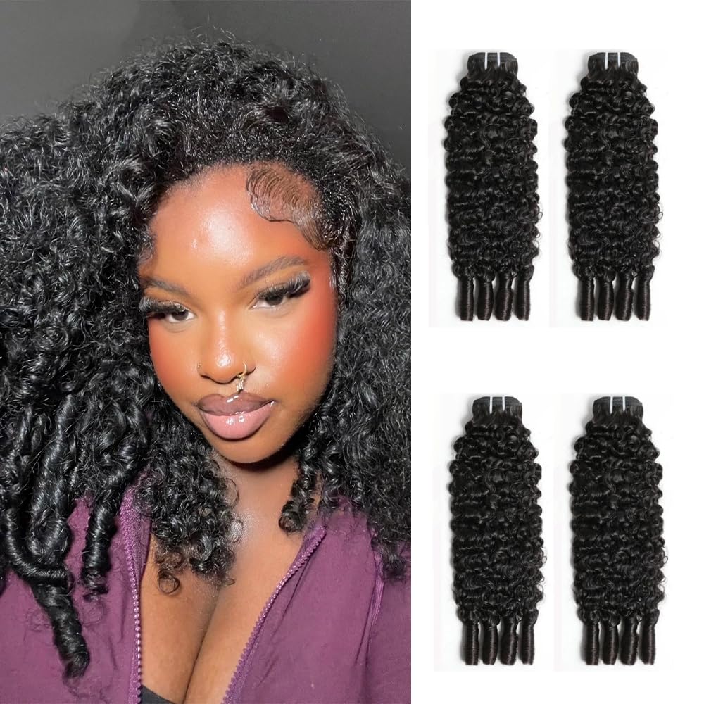 PNKHB Burmese curly bundles 14in water wave with spiral end for natural bounce.