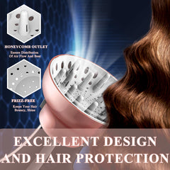 Polly Online diffuser promotes even drying for curly and wavy hair.