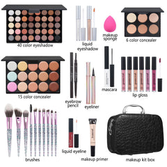 Pomcral 40-color eyeshadow palette close-up with rich, blendable pigments.