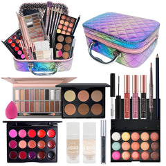 Pomcral Travel Makeup Kit close-up, versatile shade collection for day-to-night looks.