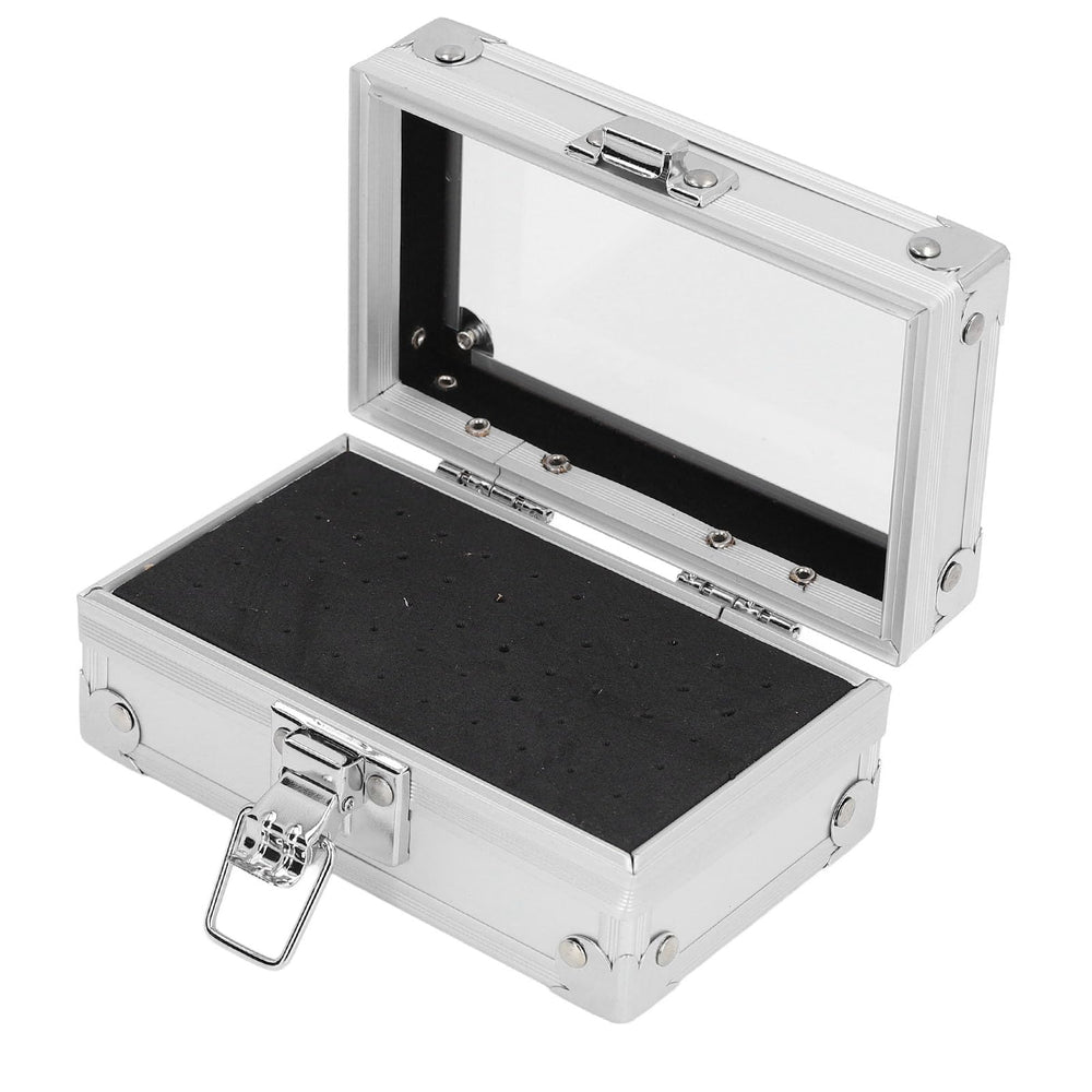 Pomya nail drill bit holder storage box top view shows organized setup for quick access.