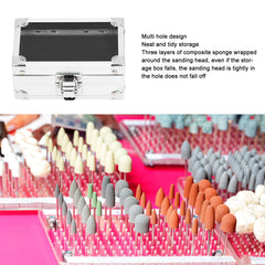 Pomya nail drill bit holder storage box transparent cover lets you see tools at a glance.