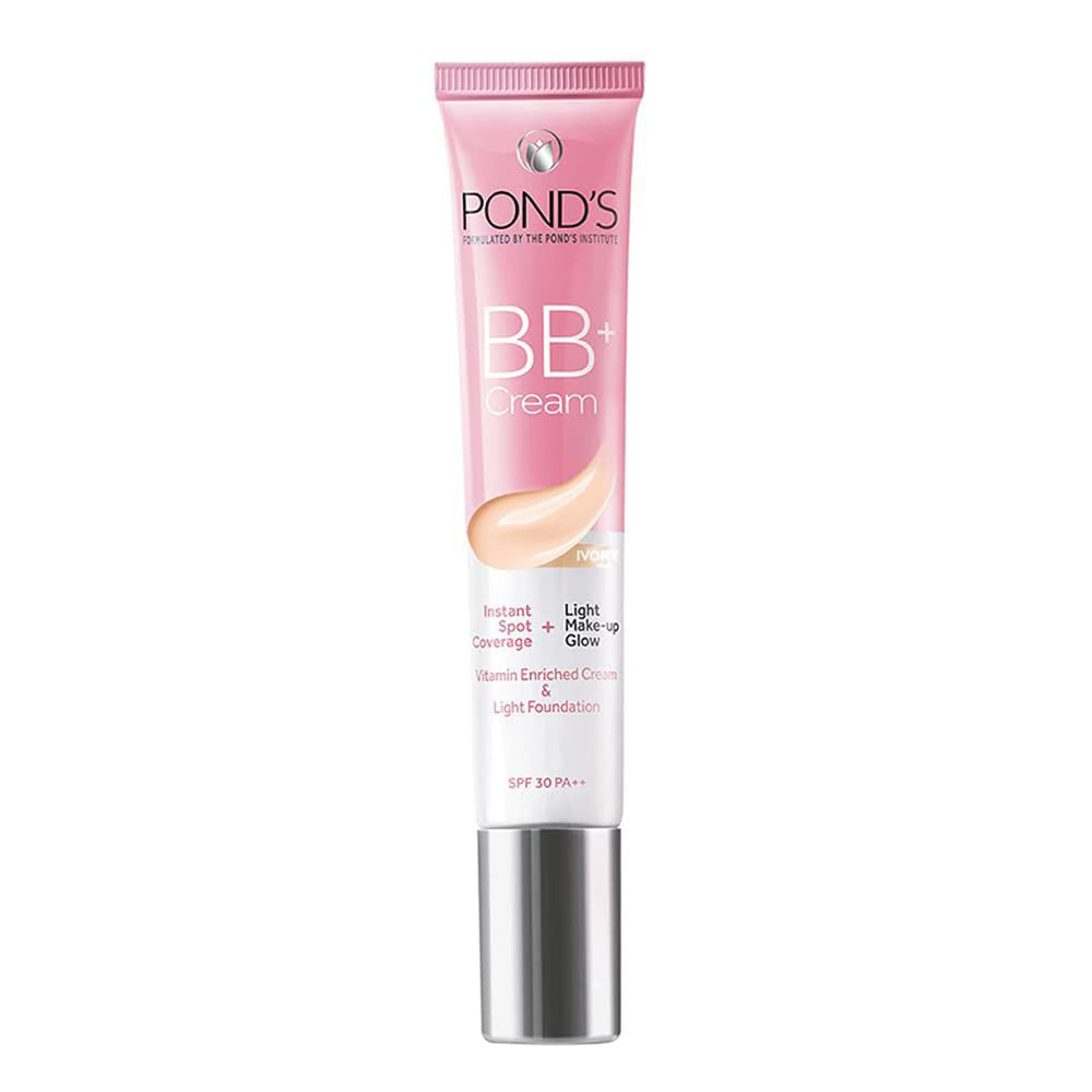 POND'S BB+ Cream 18g jar closeup shows lightweight texture for natural coverage