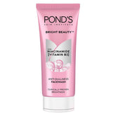Pond's Bright Beauty Face Wash bottle pour shows a lightweight cleansing experience