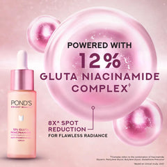 POND'S Bright Beauty Serum application on cheek shows easy absorption into skin.