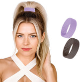 PONY-O bendable hair tie brown close-up shows secure, gentle hold for fine to normal hair