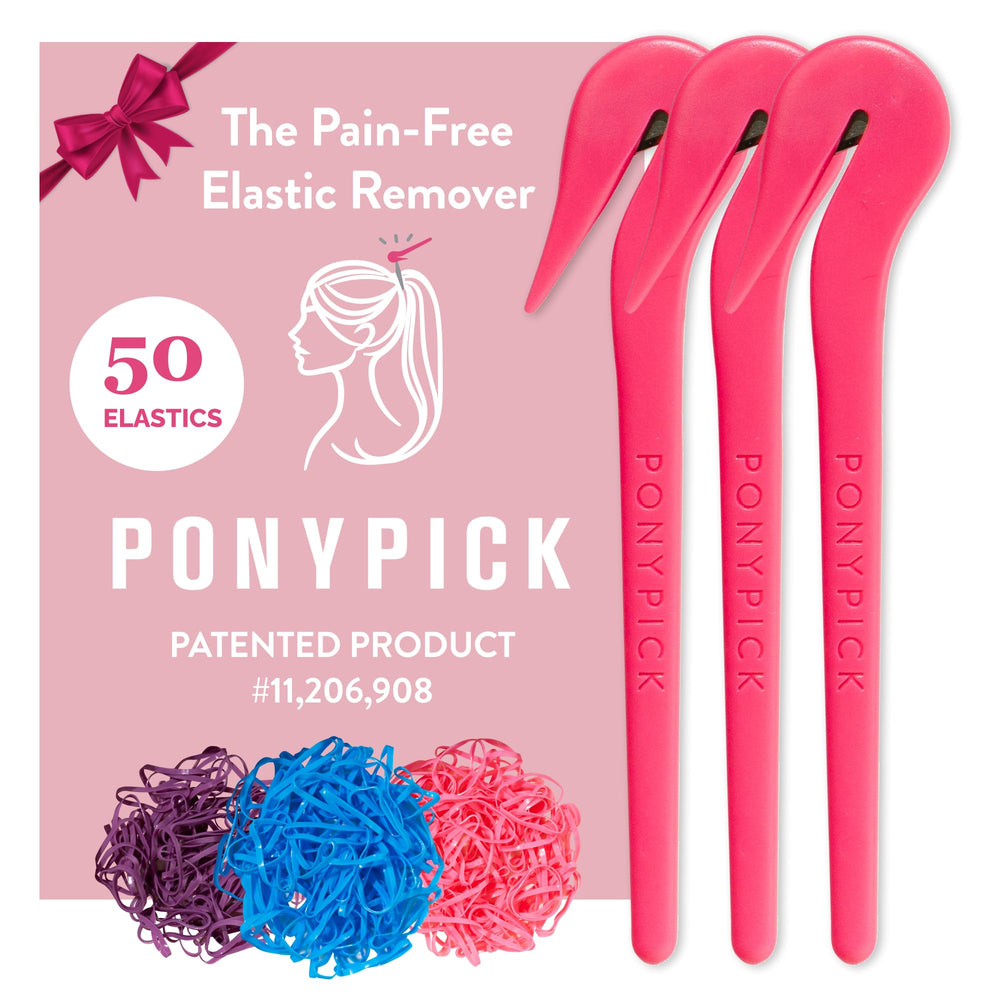 Pony Pick rubber bands cutter removing hair ties safely and quickly.