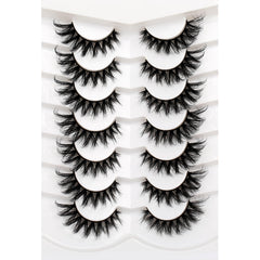 Pooplunch 8D cat-eye lashes for a bold, elongating look.