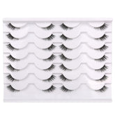 Pooplunch half eyelashes with clear band for natural cat-eye definition.