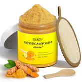 POP MODERN.C turmeric and vitamin C body scrub packaging highlights natural ingredients