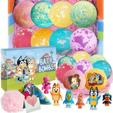 POPBATH Blue Heeler bath bomb in Rose color for a soothing bubble bath