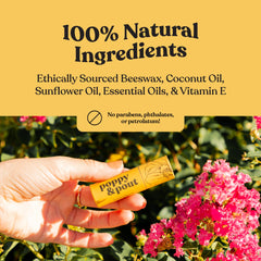 Poppy & Pout Jumbo lip balm gift set in eco-friendly packaging.