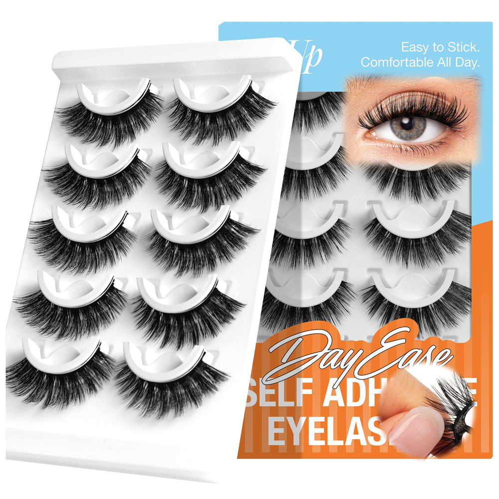 PopUp self adhesive eyelashes natural look bundle with built-in adhesive for quick wear.