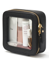 Popvibe mini clear makeup bag with transparent exterior for quick visibility.