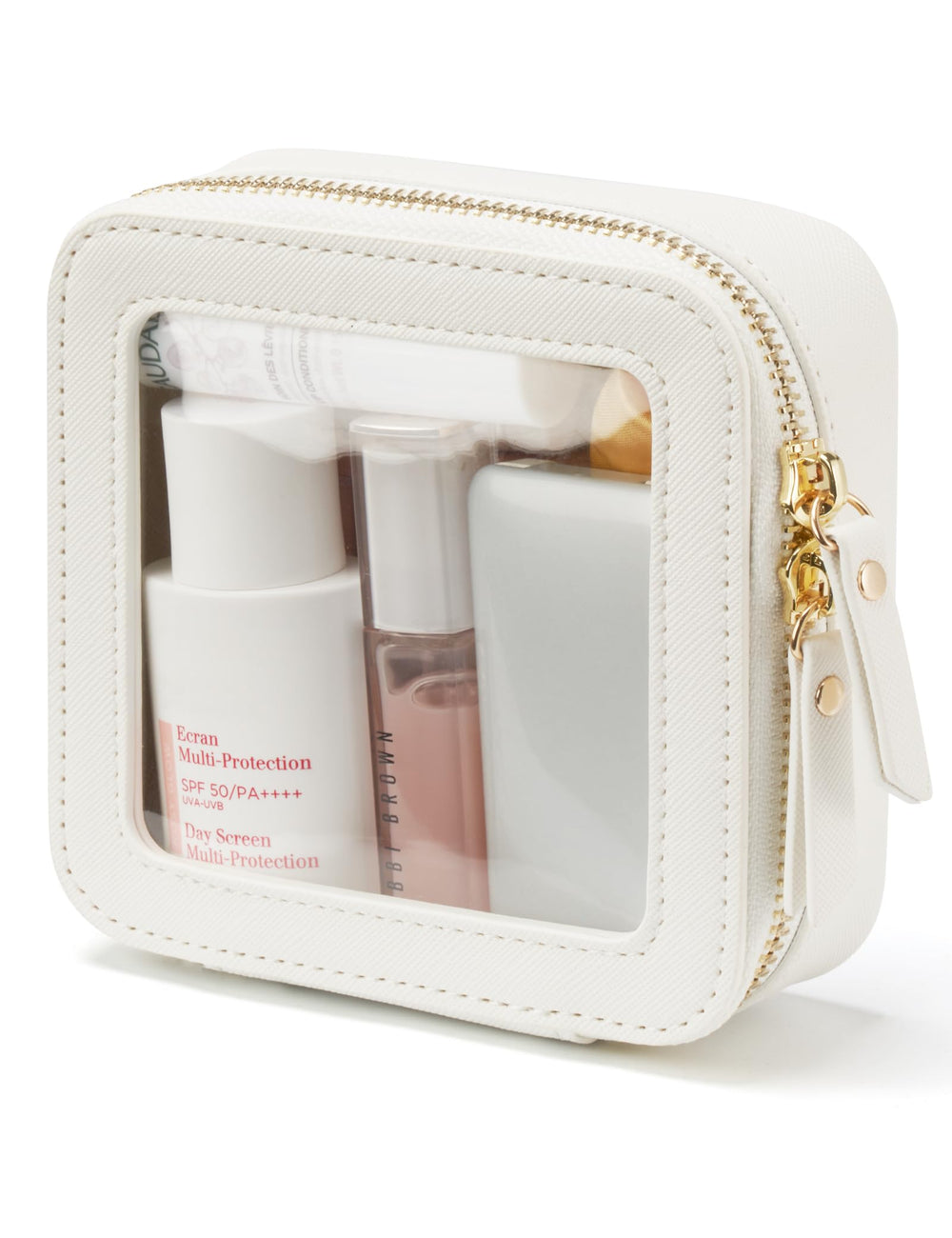 Popvibe small cosmetic bag with clear panel for quick access to essentials