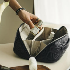 Popvibe Wide Opening Cosmetic Bag helps locate essentials quickly on trips