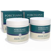 Porcelana Nighttime Cream packaging close-up highlighting the brightening formula