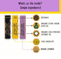Portland Bee Balm beeswax closeup highlights natural ingredients and purity.