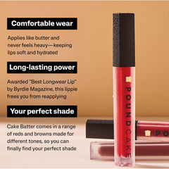 Pound Cake Cake Batter swatch demonstrates rich pigment with semi-matte finish