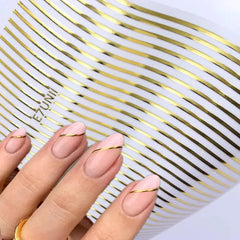 PowPop 3D metal strip decals add dimension to your DIY manicure.
