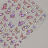 POWPOP butterfly embossed nail sticker adds detailed butterfly accents for natural or acrylic nails