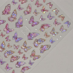 POWPOP butterfly embossed nail sticker adds detailed butterfly accents for natural or acrylic nails