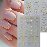 POWPOP French Lines embossed stickers add textured elegance to nails.