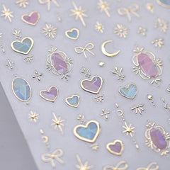 POWPOP Heart Moon bow-knot design adds elegant focal points for wedding or party nails.