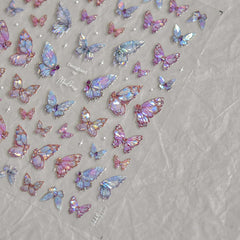 Powpop summer shell butterfly decals brighten natural or artificial nails
